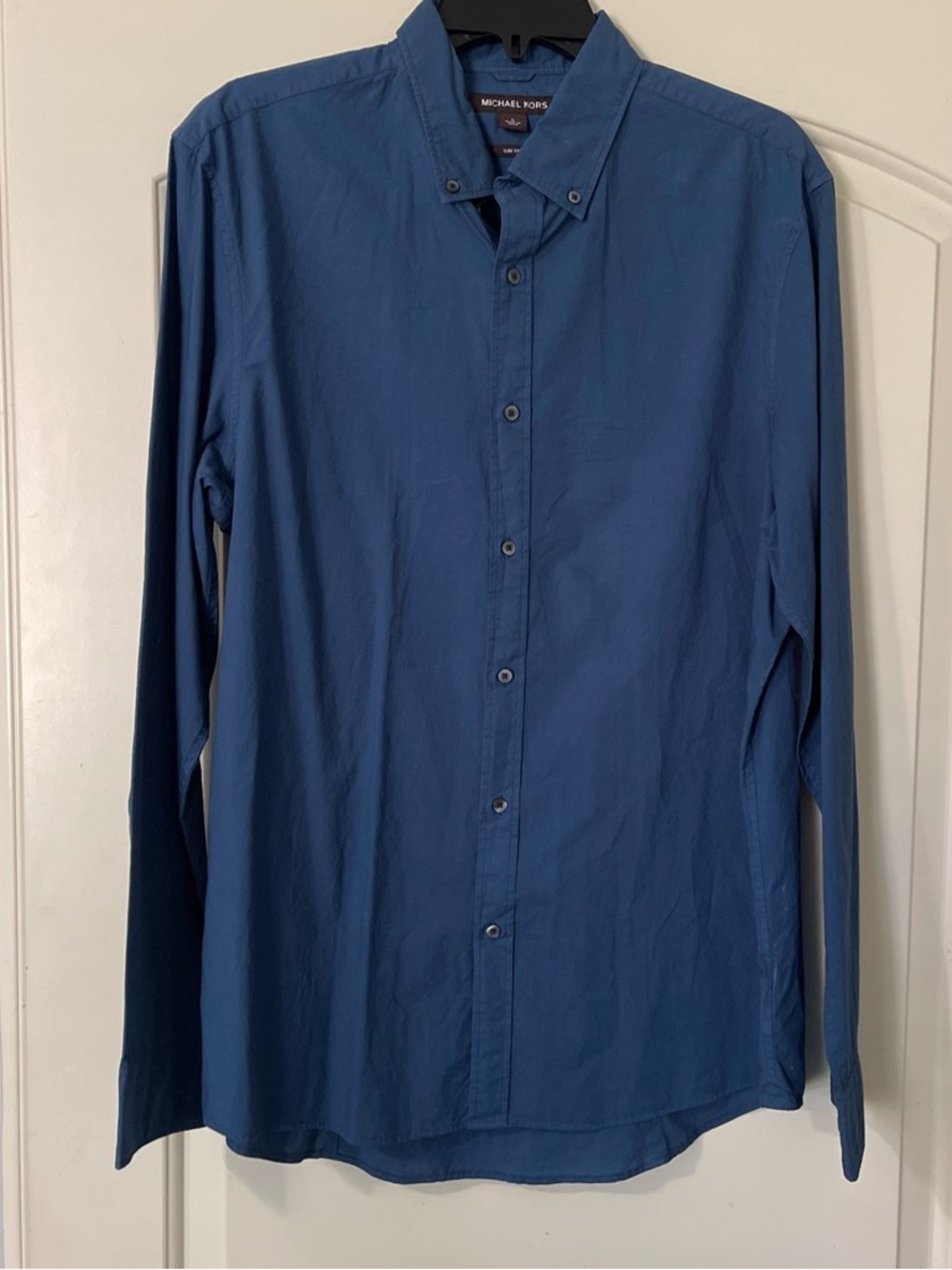 Michael Kors Slim Fit Blue Button-Down Dress Shirt Men’s Large